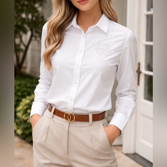 Ralph Lauren Tops - Women’s Ralph Lauren white button down polo shirt on its vintage original logo